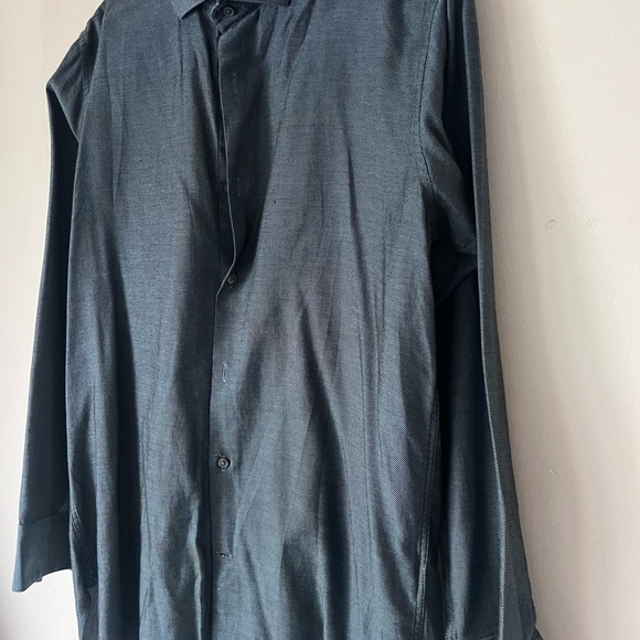 Ted Baker Dark Blue Lightweight Button Down 100% cotton dress shirt NWOT - Picture 7 of 7